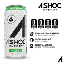 Load image into Gallery viewer, A SHOC Energy Drink, Citrus Ice, 16 oz (Pack of 12)