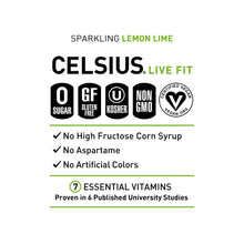 Load image into Gallery viewer, CELSIUS Sparkling Energy Drink, Lemon Lime, 12oz (Pack of 12)