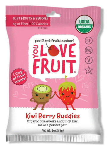 You Love Fruit Premium Fruit Leather Snacks, Kiwi Berry, 1oz (Pack of 12) - Oasis Snacks