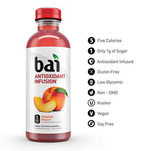 Load image into Gallery viewer, Bai Flavored Water, Panama Peach, Antioxidant Infused Drinks, 18 fl oz (Pack of 12) - Oasis Snacks