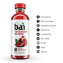 Load image into Gallery viewer, Bai Flavored Water, Ipanema Pomegranate, Antioxidant Infused Drinks, 18 fl oz (Pack of 12) - Oasis Snacks