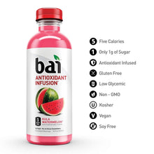Load image into Gallery viewer, Bai Flavored Water, Kula Watermelon, Antioxidant Infused Drinks, 18 fl oz (Pack of 12) - Oasis Snacks