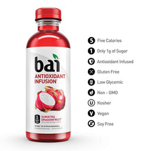 Load image into Gallery viewer, Bai Flavored Water, Sumatra Dragonfruit, Antioxidant Infused Drinks, 18 fl oz (Pack of 12) - Oasis Snacks