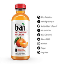 Load image into Gallery viewer, Bai Flavored Water, Costa Rica Clementine, Antioxidant Infused Drinks, 18 fl oz (Pack of 12) - Oasis Snacks