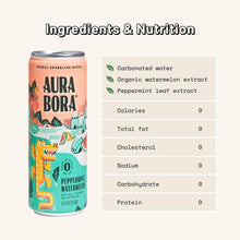 Load image into Gallery viewer, Aura Bora Herbal Sparkling Water, Peppermint Watermelon, 12oz (Pack of 12) - Oasis Snacks