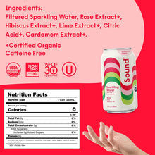 Load image into Gallery viewer, Sound Sparkling Water, Rose with Lime & Hibiscus Tea, 12oz (Pack of 12)