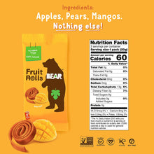 Load image into Gallery viewer, BEAR Real Fruit Snack Rolls, Mango, 0.7oz (Pack of 12)