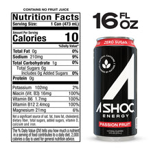 Load image into Gallery viewer, A SHOC Energy Drink, Passion Fruit, 16oz (Pack of 12)