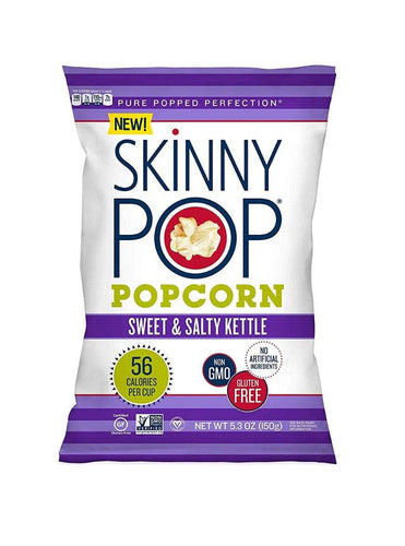 SKINNYPOP Popcorn, Sweet & Salty Kettle, 5.3 OZ (Pack of 12) - Oasis Snacks