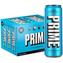 Load image into Gallery viewer, PRIME Energy Drink, Blue Raspberry, 12oz (Pack of 12)