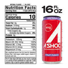 Load image into Gallery viewer, A SHOC Energy Drink, Fruit Punch, 16 oz (Pack of 12)