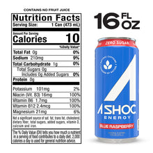 Load image into Gallery viewer, A SHOC Energy Drink, Blue Raspberry, 16oz (Pack of 12)