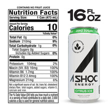 Load image into Gallery viewer, A SHOC Energy Drink, Citrus Ice, 16 oz (Pack of 12)