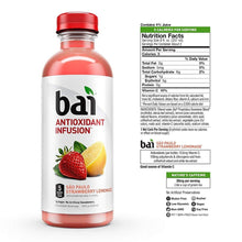 Load image into Gallery viewer, Bai Flavored Water, São Paulo Strawberry Lemonade, Antioxidant Infused Drinks, 18 fl oz (Pack of 12) - Oasis Snacks