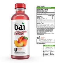 Load image into Gallery viewer, Bai Flavored Water, Panama Peach, Antioxidant Infused Drinks, 18 fl oz (Pack of 12) - Oasis Snacks