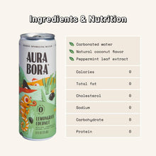 Load image into Gallery viewer, Aura Bora Herbal Sparkling Water, Lemongrass Coconut, 12oz (Pack of 12) - Oasis Snacks