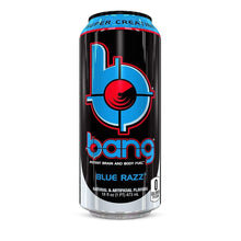 Load image into Gallery viewer, BANG Energy Drink, Blue Razz, 16oz Cans (Pack of 12) - Oasis Snacks