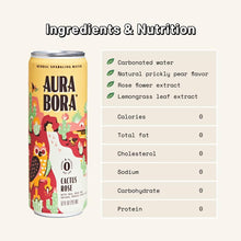 Load image into Gallery viewer, Aura Bora Herbal Sparkling Water, Cactus Rose, 12oz (Pack of 12) - Oasis Snacks
