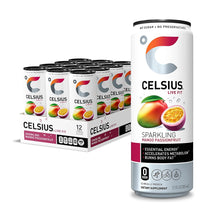 Load image into Gallery viewer, CELSIUS Sparkling Energy Drink, Mango Passionfruit 12oz (Pack of 12)