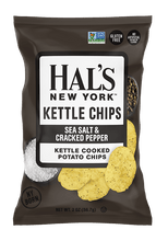 Load image into Gallery viewer, Hal's New York Kettle Cooked Gluten Free Potato Chips, Sea Salt & Cracked Pepper, 2 oz (Pack of 24) - Oasis Snacks