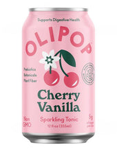 Load image into Gallery viewer, Olipop Sparkling Tonic Prebiotic Drink, Cherry Vanilla, 12oz (Pack of 12) - Oasis Snacks