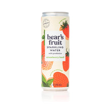 Load image into Gallery viewer, Bear's Fruit Sparkling Water with Probiotics, Strawberry Basil, 12oz (Pack of 12)