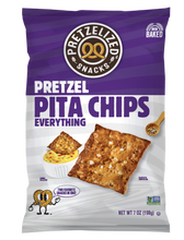 Load image into Gallery viewer, PRETZELIZED Pretzel Pita Chips, Everything Flavored, 7oz Bag - Multi-Pack
