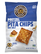 Load image into Gallery viewer, PRETZELIZED Pretzel Pita Chips, Sea Salt Flavored, 7oz Bag - Multi-Pack
