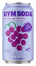 Load image into Gallery viewer, GYM SODA Sparkling Protein Soda, Grape, 12oz (Pack of 12)
