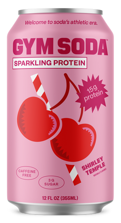 GYM SODA Sparkling Protein Soda, Shirley Temple, 12oz (Pack of 12)