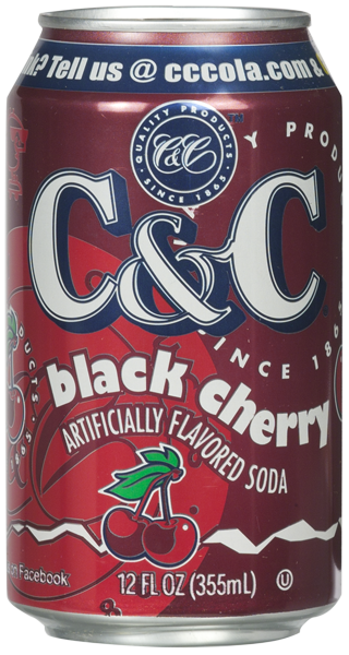 C&C Cola Soft Drink, Black Cherry, 12oz (Pack of 24)