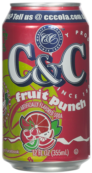 C&C Cola Soft Drink, Fruit Punch, 12oz (Pack of 24)