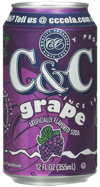 C&C Cola Soft Drink, Grape, 12oz (Pack of 24)