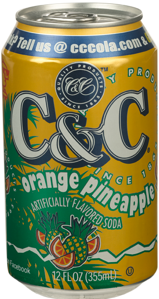 C&C Cola Soft Drink, Orange Pineapple, 12oz (Pack of 24)