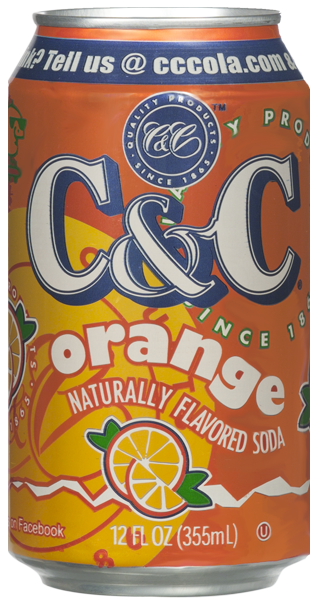 C&C Cola Soft Drink, Orange, 12oz (Pack of 24)