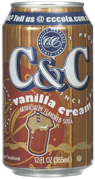 C&C Cola Soft Drink, Vanilla Cream, 12oz (Pack of 24)