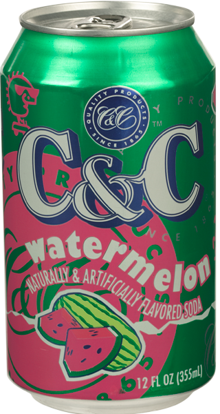 C&C Cola Soft Drink, Watermelon, 12oz (Pack of 24)