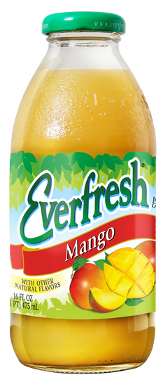 Everfresh Mango Juice, 16oz Glass Bottle (Pack of 12)