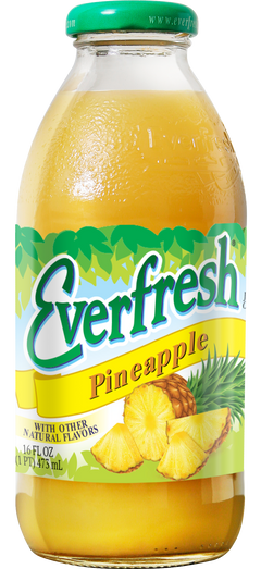 Everfresh Pineapple Juice, 16oz Glass Bottle (Pack of 12)