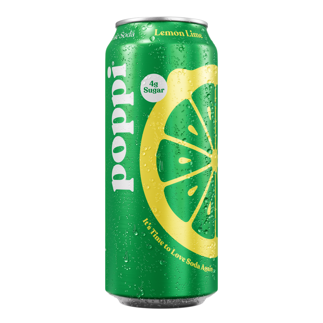 Poppi Prebiotic Soda, Lemon Lime, 12 oz (Pack of 12)