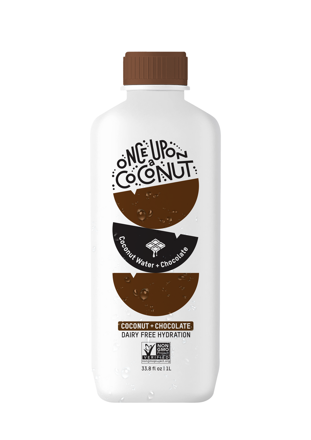 Once Upon a Coconut 100% Pure Coconut Water, Chocolate, 1 Liter (Pack of 12)