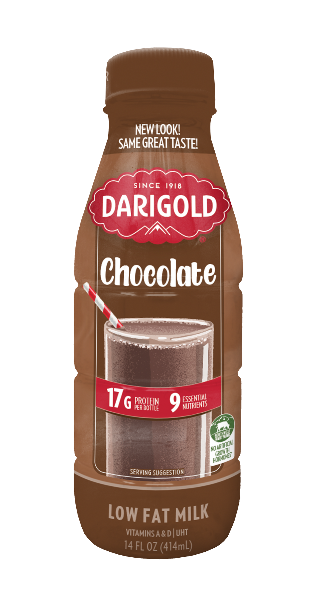 Darigold Low Fat Flavored Milk, Chocolate, 14oz (Pack of 12)