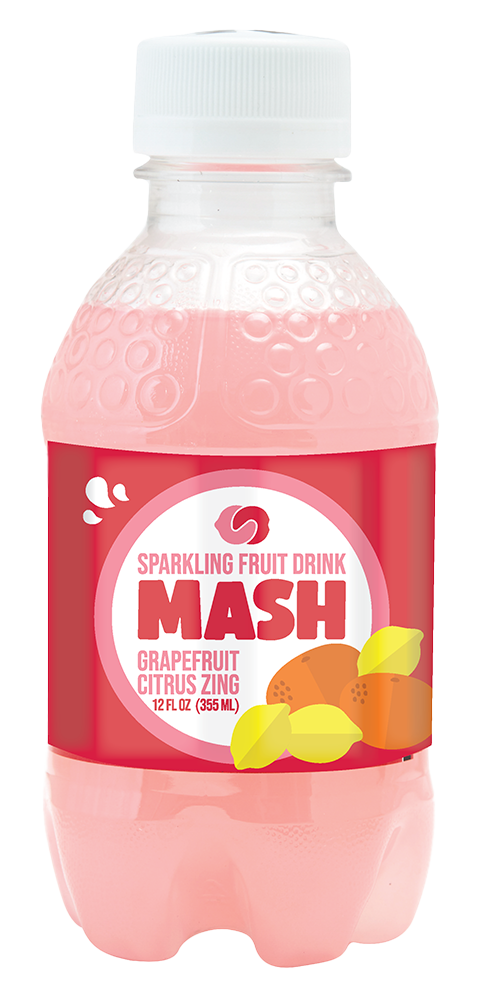 Mash Sparkling Fruit Drink, Grapefruit and Citrus Zing, 16oz (Pack of 12)