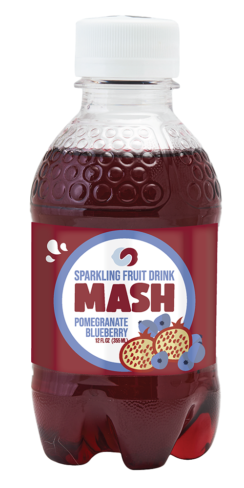 Mash Sparkling Fruit Drink, Blueberry Pomegranate, 16oz (Pack of 12)