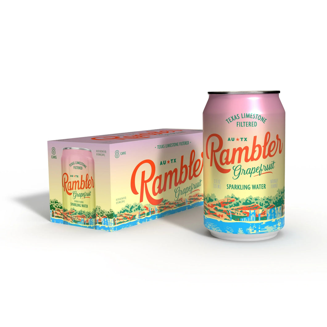 Rambler Sparkling Water, Grapefruit, 12oz (Pack of 8)