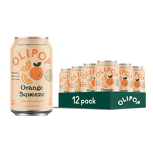 Load image into Gallery viewer, Olipop Sparkling Prebiotic Soda, Orange Squeeze, 12oz (Pack of 12)
