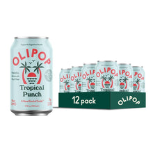 Load image into Gallery viewer, Olipop Sparkling Prebiotic Soda, Tropical Punch, 12oz (Pack of 12)
