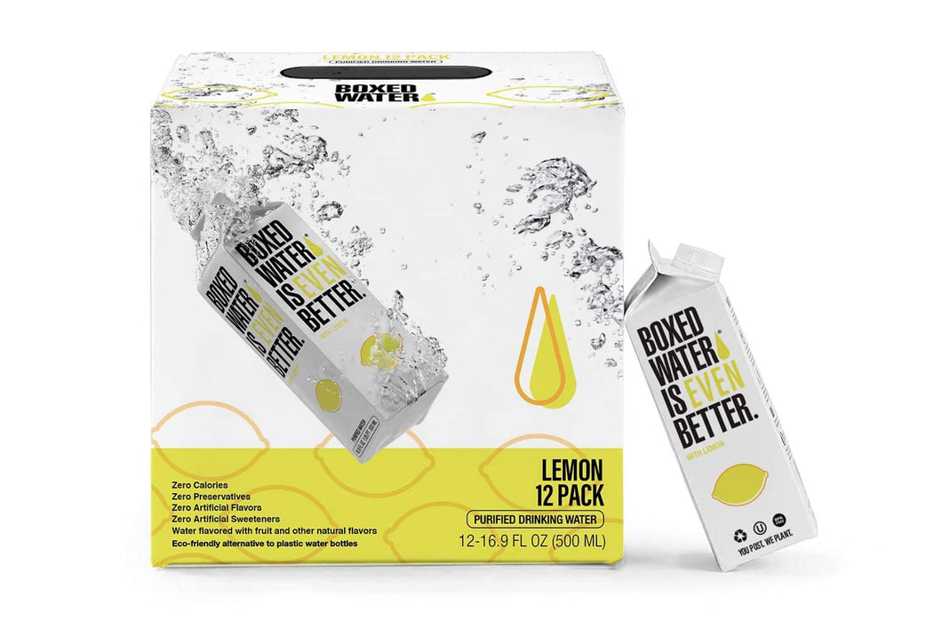 BOXED Flavored Water, Lemon, 500ml (Pack of 12)