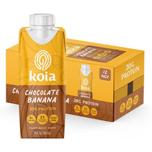Load image into Gallery viewer, Koia Plant Based 20g Protein Shake, Chocolate Banana, 11oz (Pack of 12)
