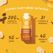 Load image into Gallery viewer, Koia Plant Based 20g Protein Shake, Chocolate Banana, 11oz (Pack of 12)
